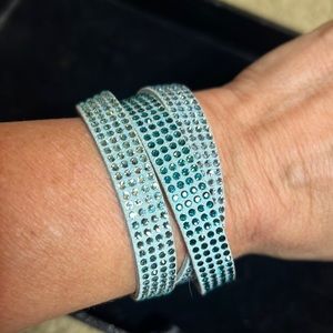 Swarovski Crystal Tri suede braclet